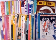 44 Colorful Piano Sheet Music 1920s-1940s Lot Stars Flower Art ROUGH TO BETTER