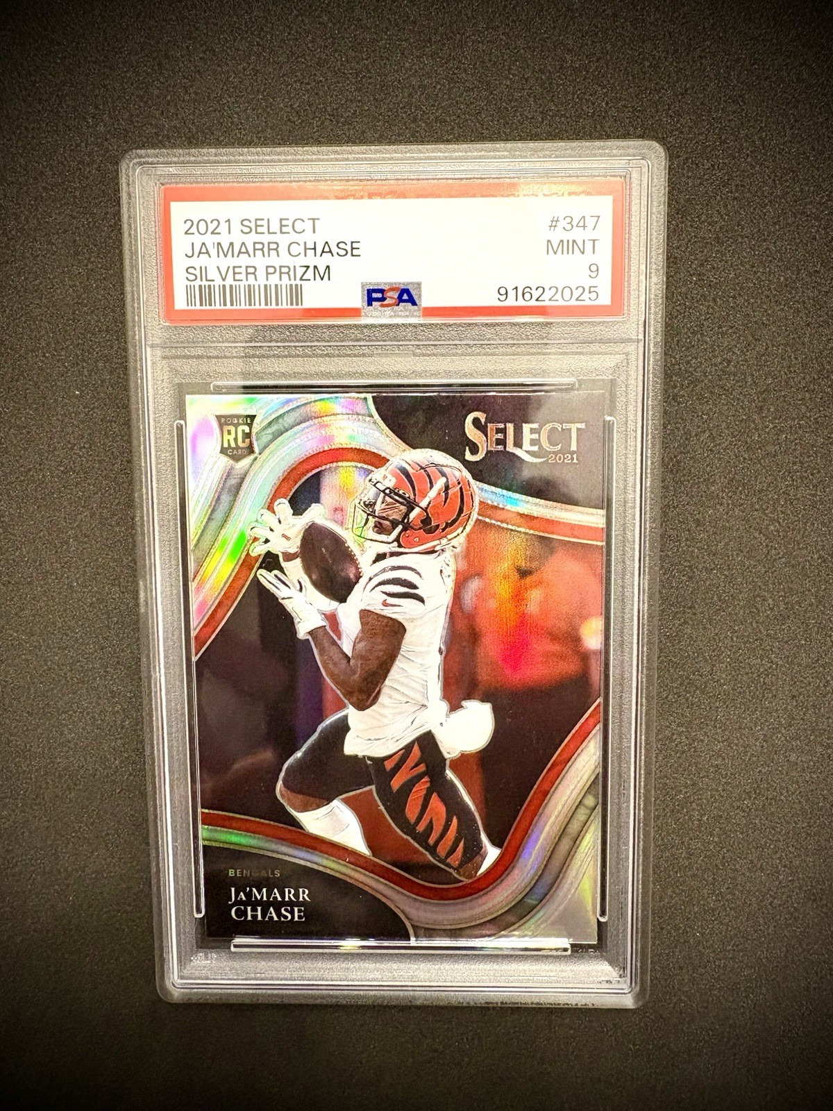 2021 Select JA’MARR CHASE Field Level Silver Prizm Rookie Card PSA 9 MINT #347