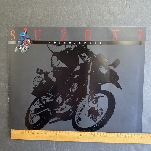 VTG Suzuki SP250 SP600 Motorcycle 1985 Color Glossy Sales Brochure Specs