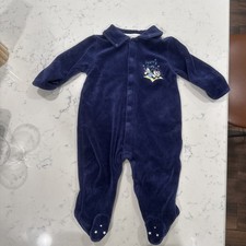 Vintage Disney Mickey Mouse Velour Footed Sleeper Late 90s 0/6 Months 0-6