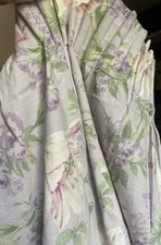 Laura Ashley Sherborne Amethyst Lilac Curtains 55"W x 46"L (140cm x 117cm) VGC