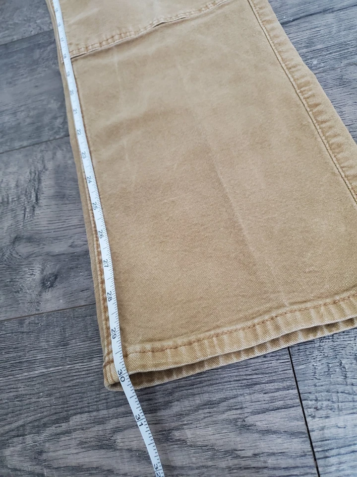 Hollister 复古直筒双膝木匠裤卡其色男式 28x30 — 第 2/4 张图片