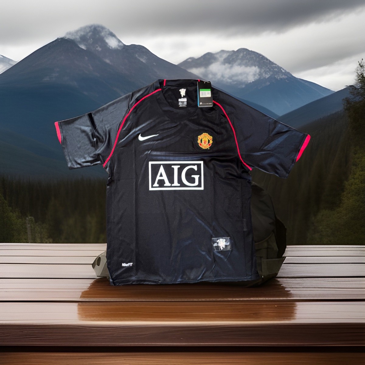 Retro Manchester United 2007/08 Jersey, Ronaldo, Black Size XL