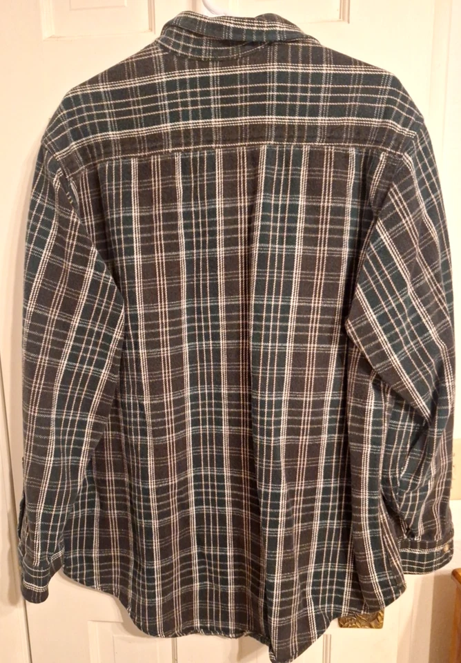 Мужская тяжелая фланелевая клетчатая рубашка с длинным рукавом Gander Mountain размер XL высокий рост - Изображение 3 из 3