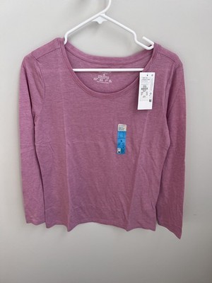 Primark Long Sleeve Scoop Tee Slouchy Top Pink Heather Size Small USA 6/8 BNWT