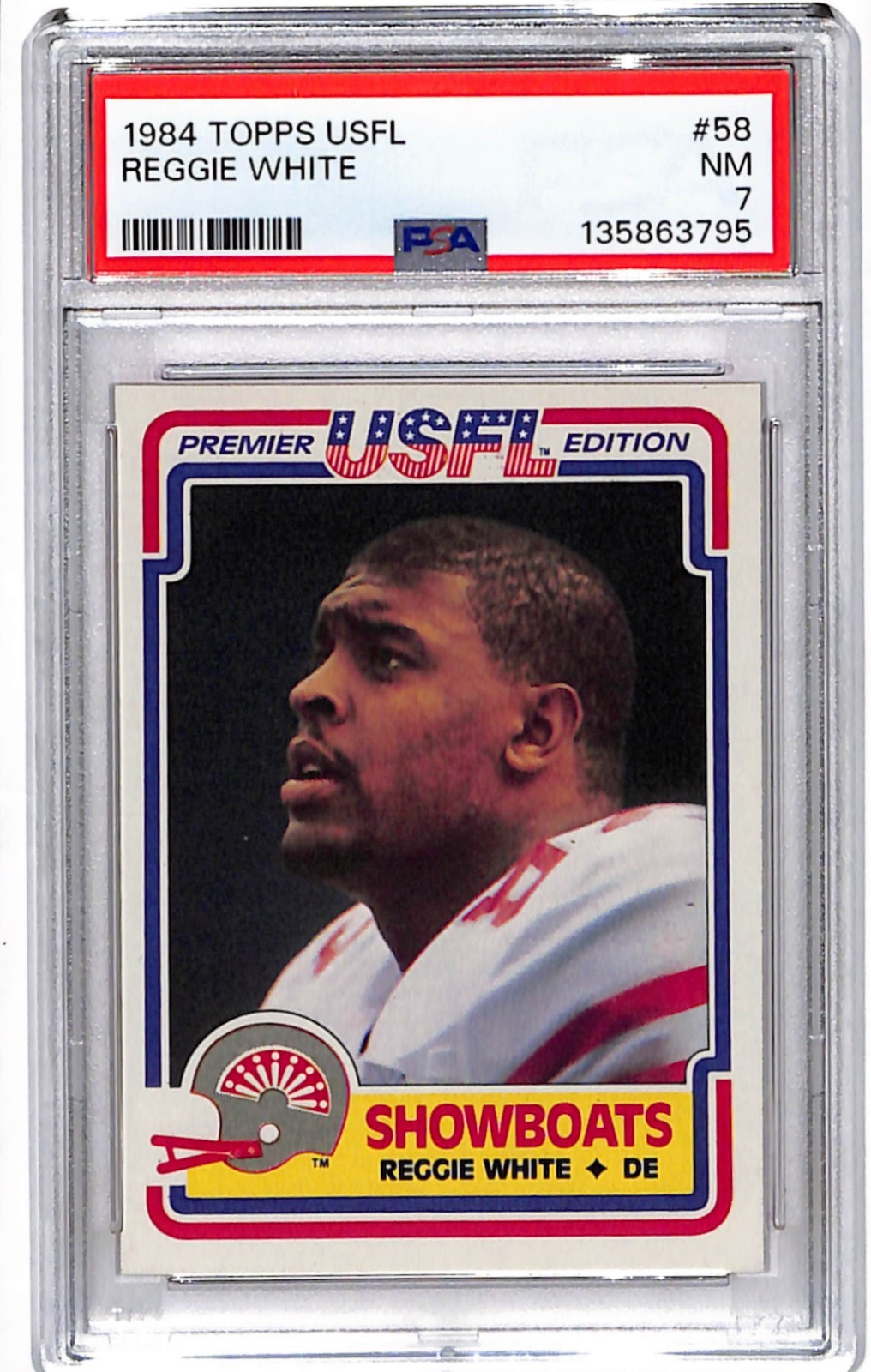 1984 Topps USFL - Reggie White #58 (RC) PSA 7