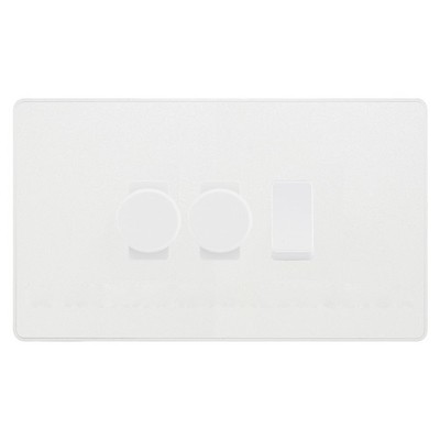 BG Evolve Perlweiß 3G Schalter 2x Hinterkantendimmer 1x Zwischenstufe