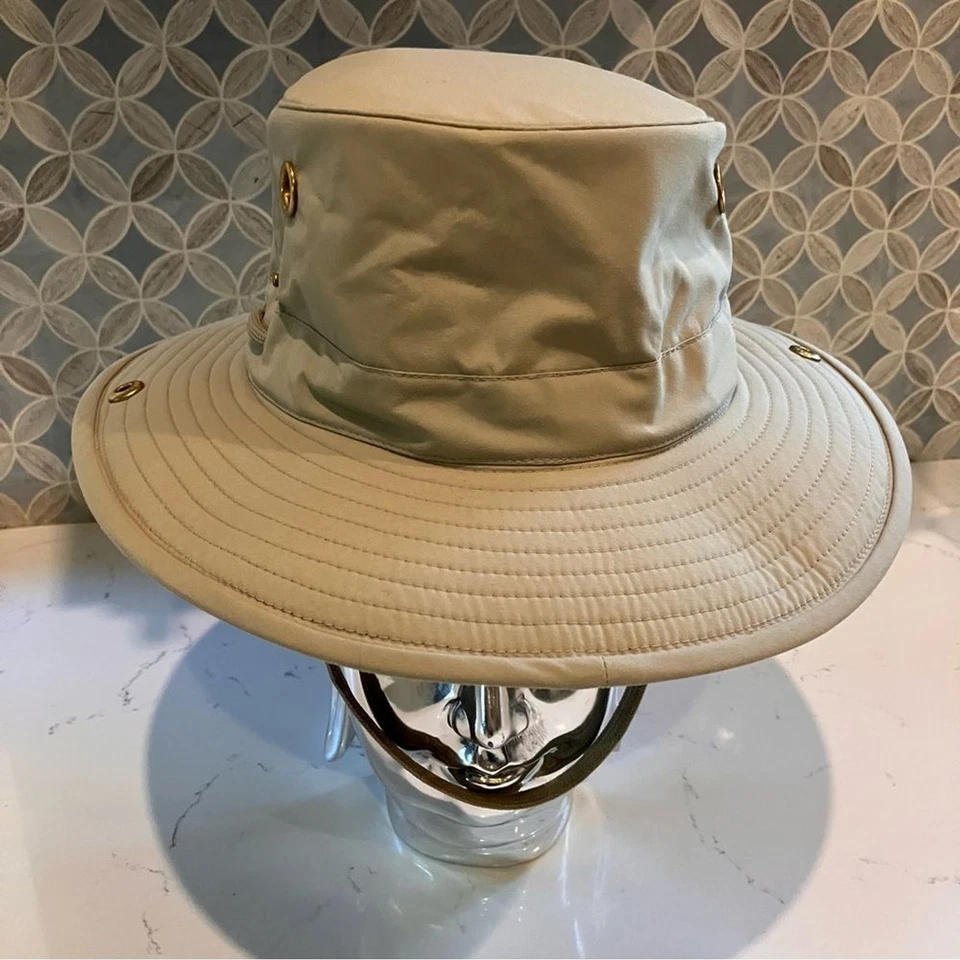 Tilley LT3 Water Repellent Snap Up Hat Tan Brown Size 7 1/4 - Image 2 of 4