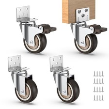 Side Mount Casters 2 Inch Set of 4 250 LBS Thickened L-Shaped Plate 2 with