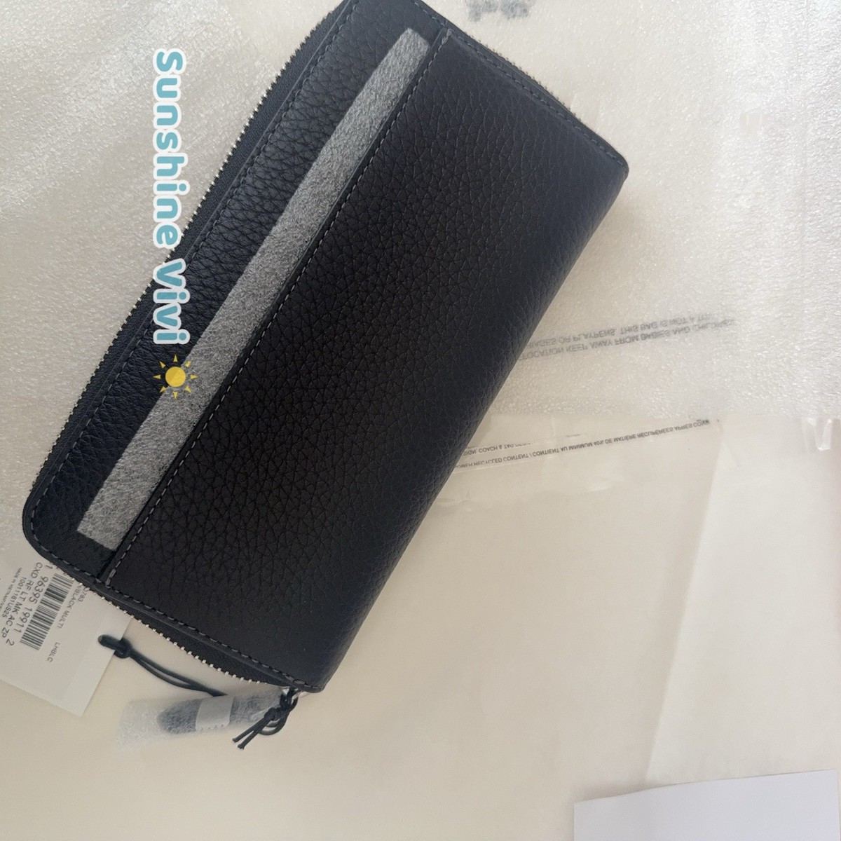NWT Coach X Disney Mickey Mouse Black Accordion Zip Leather Wallet