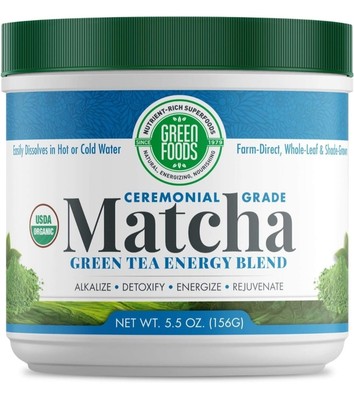 Green Foods Organic Ceremonial Grade Matcha Green Tea fJapan 5.5oz