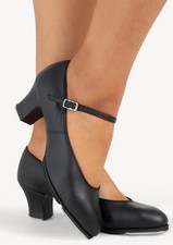 Capezio Black Leather Tele Tone Tap Mary Jane Tap Shoes - Size 7 W