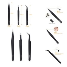 3PCS Precision Tweezers Set, Upgraded Anti-Static Stainless Steel of Tweezers...