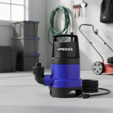 Efficient 1HP Sump Pump with 16.4ft Cord - Ideal for Basement & Pond Draining