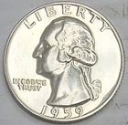 1959-P PROOF WASHINGTON QUARTER IN HIGH-QUALITY CONDITION, EXCELLENT DETAIL 90%