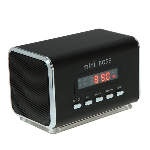 Stylish Mini Speaker MP3 Player Amplifier Micro SD TF Card USB FM Radio Black - Picture 2 of 7