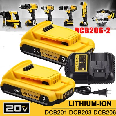 Replacement for Dewalt 20 Volt Lithium Battery and Charger DCB203 DCB204 20V NEW