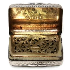 Thomas Shaw Birmingham, 1824, Sterling George IV Vinaigrette, 7/8" x 1 1/8"