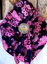 Wild Rag Scarf Western Cowboy Bandana Buckaroo Scarves Cowgirl silky 38"