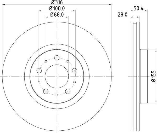 2x Mintex Discs Front fits Volvo XC90 D5 AWD 3.2 2.5 T T6 V8 D3 / 2.4 D4