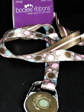 ID Bage Holder Necklace ZIP REEL,Boojee,NEW!RARE PAISLEY RIBBON School,Hospitals