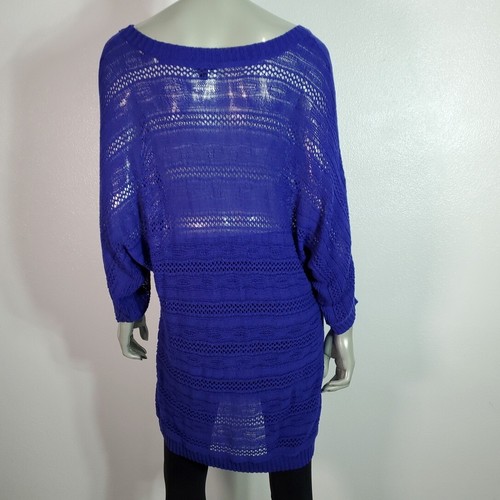 Suéter Pullover Torrid 1 Talla Grande 1X Tejido Abierto Manga Dolman Elastizado Azul - Imagen 4 de 6