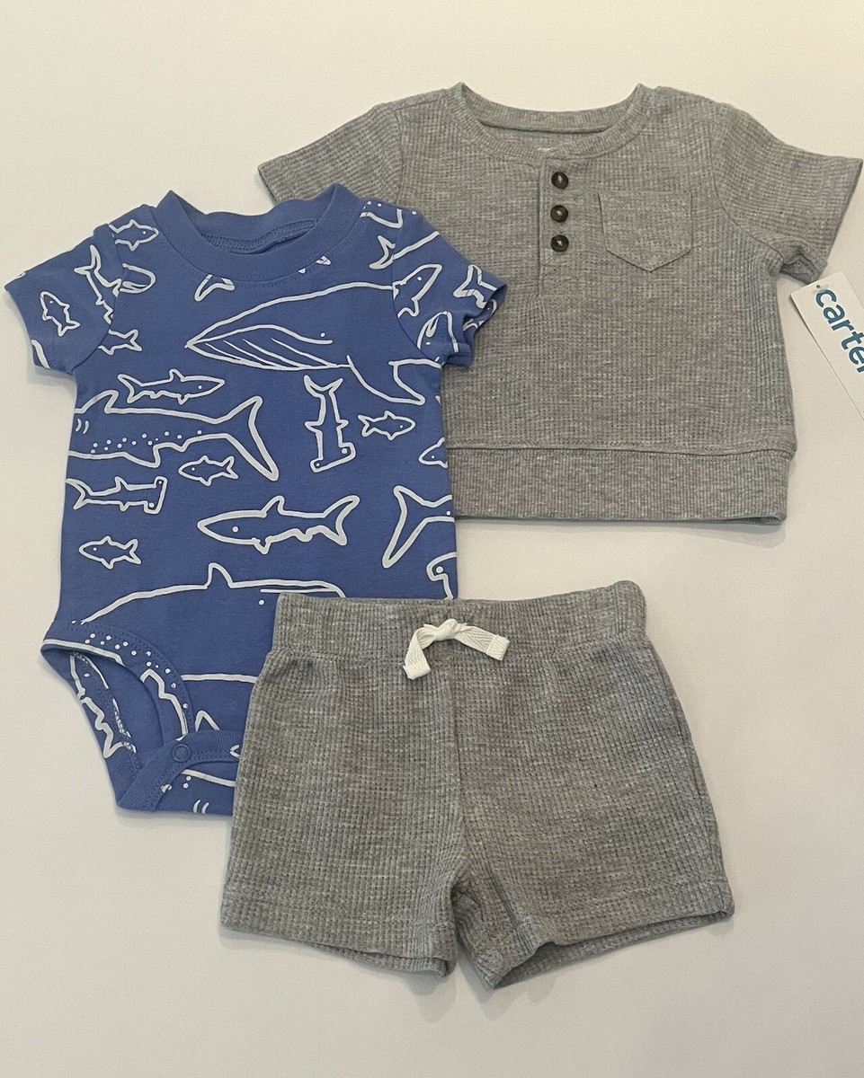 Carters Baby Boy Clothes Months Shorts Shirt Bodysuit PC Set