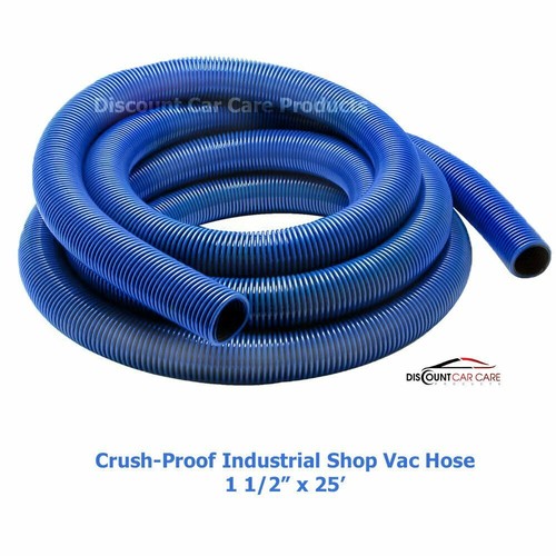 Shop Vac Industrial Vacuum Hose 1.5"x25' No Cuff Crush Proof
