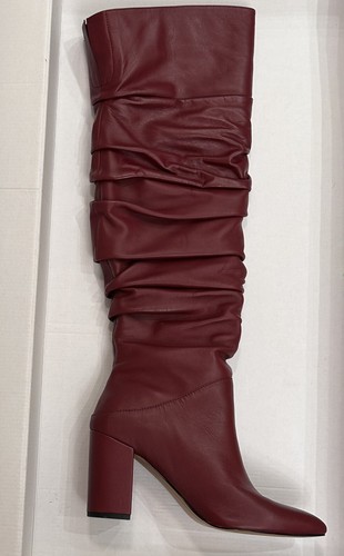 INC International Concepts Tabithaa Leather Over The Knee Boots - Merlot - 8 M - Picture 5 of 13