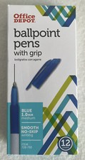 Office Depot Ballpoint Stick Pens With Grip Medium Point 1.0 mm Blue