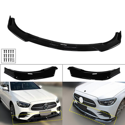 Frontspoiler Spoilerlippe Schwarz Glanz für Mercedes E W213 S213 A238 C238 2016+