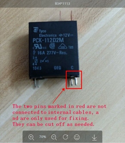1Pcs PCK-112D2M 12VDC Relay 4-pin (can replace 3-pin PCK-112D2M) #A6-9 ...