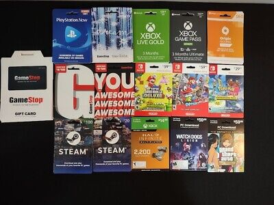 NO VALUE Lot (57) Unused Digital Gaming Gift Cards PC Switch XBox
