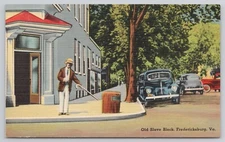 Fredericksburg VA Virginia Old Slave Block Manon Corner with Cane Postcard