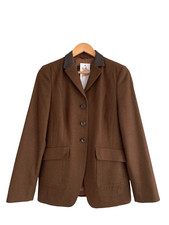 Schneiders Wool And Leather Single Breasted Jacket Brown Size Medium