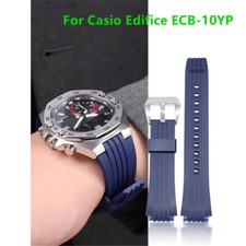 Premium Resin Silicone Strap For Casio Edifice ECB-10YP-1A ECB-950 Buckle Band
