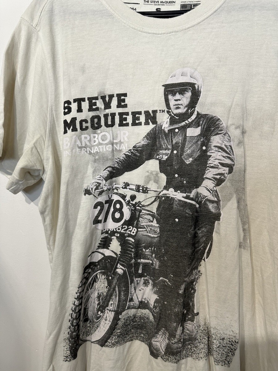 barbour international steve mcqueen t shirt womens small white