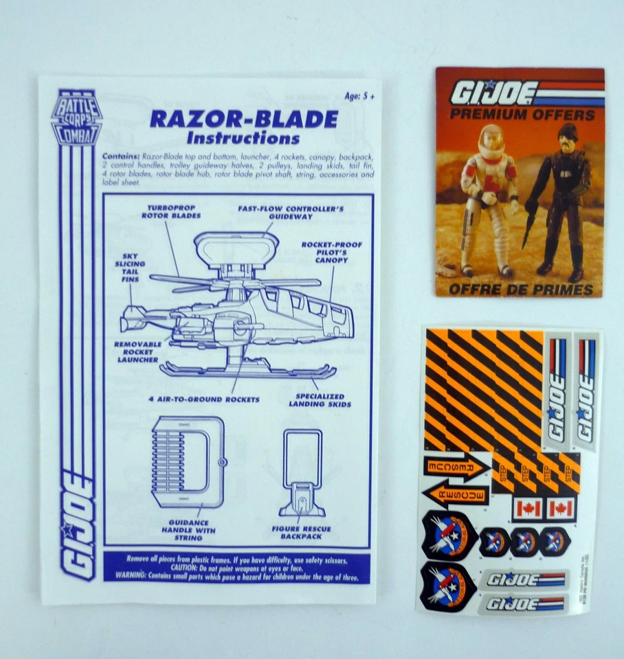 Figura de colección GI Joe Razor Blade vehículo helicóptero sin usar, en caja con contenido sellado 1994 Foto 4 de 4