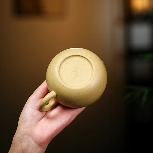 220ml Xishi Pot Real Yixing Zisha Green Clay Marked Tea Pot Handmade On Sales - Picture 5 of 17