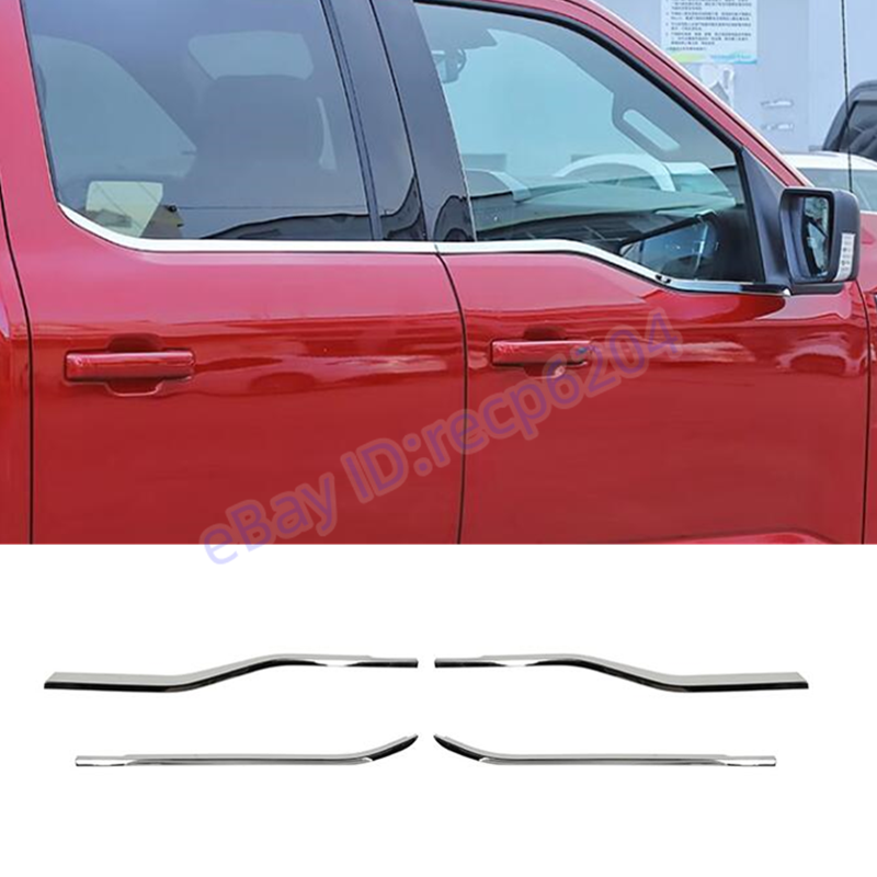 ABS Chrome Car Window Bottom Strip Cover Trim For Ford F150 F-150 2021-2024