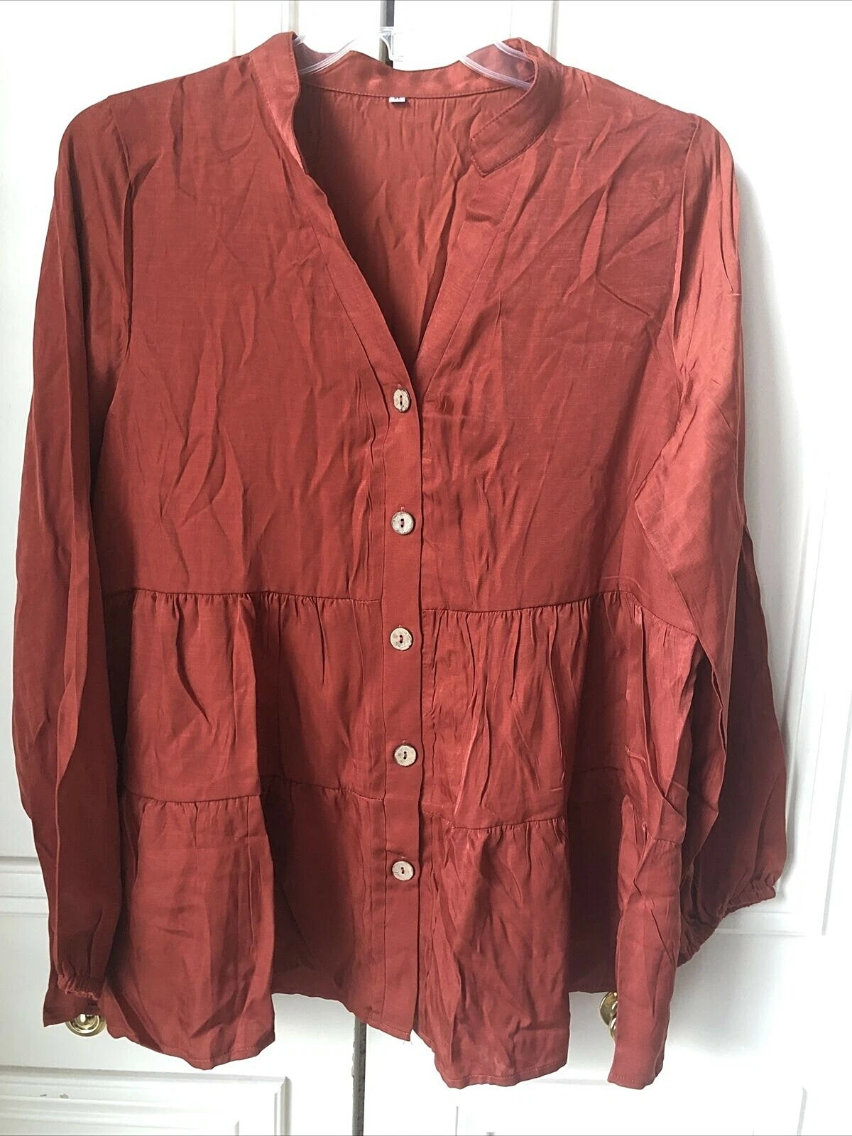 Tunica Supreme Fashion rossa a strati con volant e bottoni taglia XL