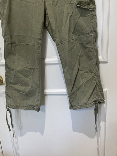 DKNY Jeans Damen Petites olivgrün Tie Bottom Cargohose Wandern Größe 10P - Bild 2 von 13