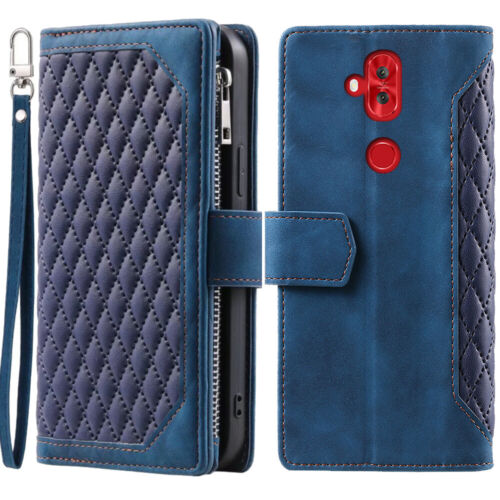 Asus Zenfone 5 Lite ZC600KL Rhombic Wallet Case Luxury Leather Zipper Flip Card - Picture 15 of 44