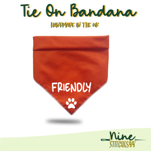 Nervous Dog bandana Tie on Bandana space Do not Pet Therapy Orange Awareness - Picture 24 of 26