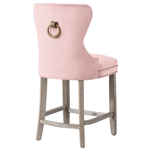 24" Tufted Velvet Counter Stool, Antique Gray - Picture 41 of 66