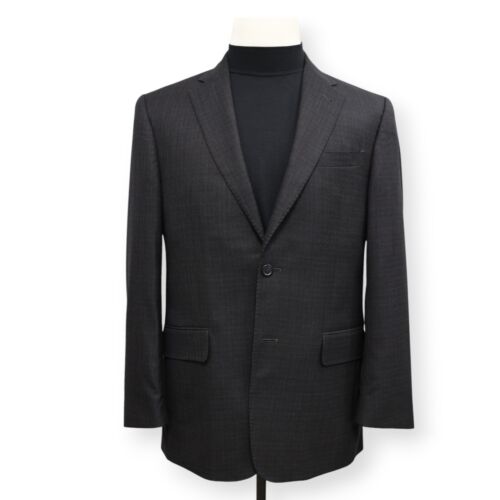 JOSEPH JOS A BANK mens gray grid SILK WOOL sport coat suit jacket blazer 39 40 R - Picture 2 of 15