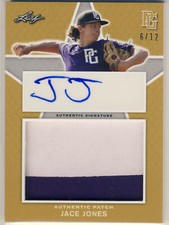 JACE JONES 2020 Leaf Perfect Game PG National Showcase PATCH AUTO /12 FGCU