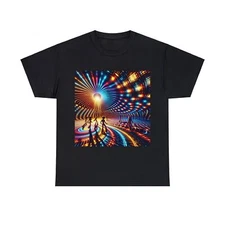 Unisex Adult T-Shirt Psychedelic Retro Neon Disco Graphic Futuristic Streetwear