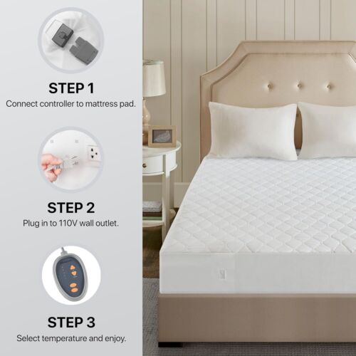 Beautyrest Coprimaterasso Riscaldato Misto Cotone 5 Posti Termoconvettori Queen - Foto 3 di 7