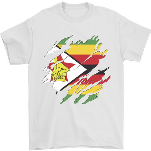 Torn Zimbabwe Flag Zimbabwean Day Football Mens T-Shirt 100% Cotton - Picture 98 of 105
